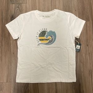 BNWT Women’s Tentree Keep It Clean Graphic Tee White Medium